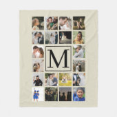 20フォトコラージュ黒番とビエージュ フリースブランケット (正面)