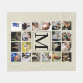 20フォトコラージュ黒番とビエージュ フリースブランケット (正面(横))