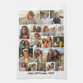 20フォトコラージュ – カスタム文字 – 白黒 キッチンタオル (縦)