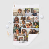 20フォトコラージュ – カスタム文字 – 白黒 ゴルフタオル (インサイチュ)