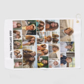 20フォトコラージュ – カスタム文字 – 白黒 ゴルフタオル (横)