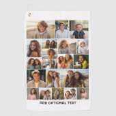 20フォトコラージュ – カスタム文字 – 白黒 ゴルフタオル (正面)