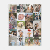 20フォトスタイリッシュコラージコージー フリースブランケット (正面)