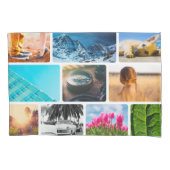 20フォトピローケーステンプレートコラージホワイトフレーム 枕カバー (正面)