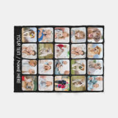 20モダンフォトコラージュパーソナライズされたブスタイリッシュラック フリースブランケット (正面(横))