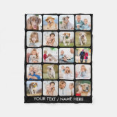 20モダンフォトコラージュパーソナライズされたブスタイリッシュラック フリースブランケット (正面)