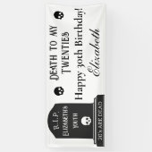 20モダン代スカル30歳の誕生日パーティー 横断幕 (縦)