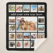 20モダン写真パーソナライズされたコラージュ シェルパブランケット (正面)