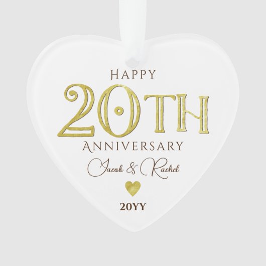 20モダン周年記念結婚金箔 オーナメント (正面)