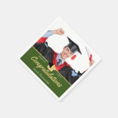 20モダンxxのグリーンフォト卒業クラス スタンダードカクテルナプキン (角)