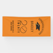 20モダンXXオレンジの卒業式ドアのクラス 横断幕 (横)