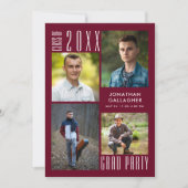 20モダンXXマお洒落ルーンの卒業クラス 招待状 (正面)