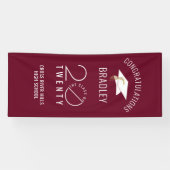 20モダンXXマルーンの卒業式ドアのクラス 横断幕 (横)