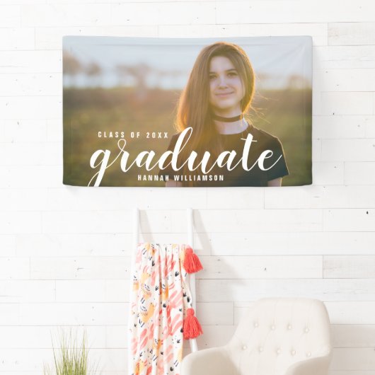 20モダンXX卒業式サインの卒業写真クラス 横断幕 (インサイチュ)