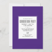 20モダンXX紫の卒業お洒落クラス 招待状 (裏面)