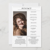 20ユニークth Birthday party新聞表紙の写真 招待状 (裏面)