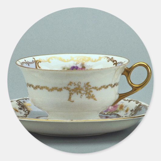 20世紀ティーカップとソーサー、ドイツ、バイエルン州 ラウンドシール (正面)