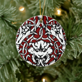 20世紀初頭結び糸細工ライオン セラミックオーナメント