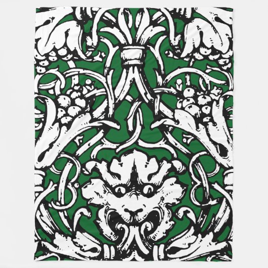 20世紀初頭結び糸細工ライオン フリースブランケット (正面)