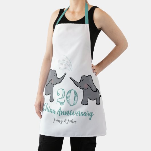 20中国結婚記念日かわいいゾウのエプロン エプロン (インサイチュ)