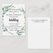 20予算オリーブ葉の結婚式の封筒に招待 アドバイスカード (正面/裏面)