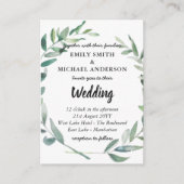 20予算オリーブ葉の結婚式の封筒に招待 アドバイスカード (正面)