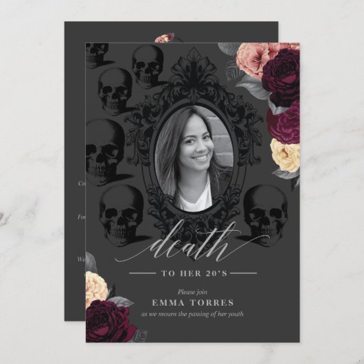 20代おしまいパーティー 招待状 (正面/裏面)