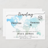 20代から30代30歳までの旅行 招待状 (正面/裏面)