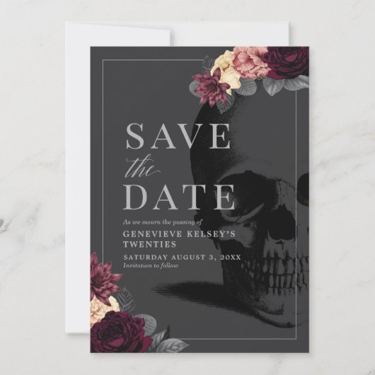 20代との別れパーティーのSave the Date - 花を添えて 招待状 (正面)