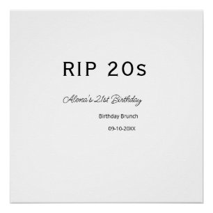 20代にさようなら 21歳の誕生日 おしゃれ シンプル ブルンチ デート ポスター