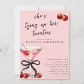 20代のさくらんぼを結ぶMartini 30歳の誕生日 招待状 (正面)