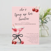 20代のさくらんぼを結ぶMartini 30歳の誕生日 招待状 (スタンド正面)