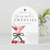 20代のさくらんぼを結ぶMartini 30歳の誕生日 招待状 (スタンド正面)