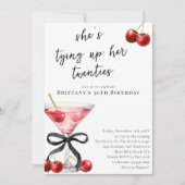 20代のさくらんぼを結ぶMartini 30歳の誕生日 招待状 (正面)