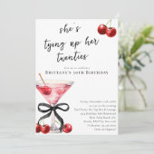 20代のさくらんぼを結ぶMartini 30歳の誕生日 招待状 (スタンド正面)