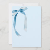 20代のシックなブルーボウを結ぶ30歳の誕生日パーティー 招待状 (裏面)