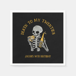 20代のスケルトンへの死 スタンダードカクテルナプキン