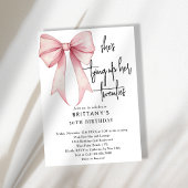 20代のピンクコケット弓を結ぶ30歳の誕生日 招待状