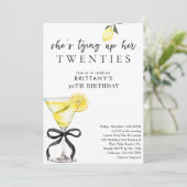 20代のレモンドロップマーティーニ30歳の誕生日 招待状 (スタンド正面)