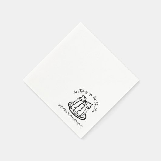 20代の弓をテーマにした誕生日 スタンダードカクテルナプキン (角)