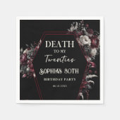 20代の死のフローラ30歳の誕生日ナプキン スタンダードカクテルナプキン (正面)