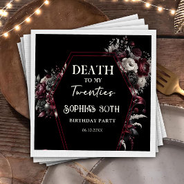 20代の死のフローラ30歳の誕生日ナプキン スタンダードカクテルナプキン