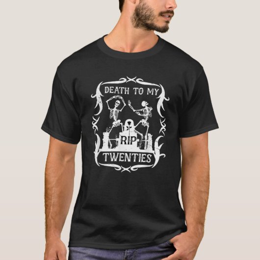 20代の死の踊り死のスケルトン Tシャツ (正面)