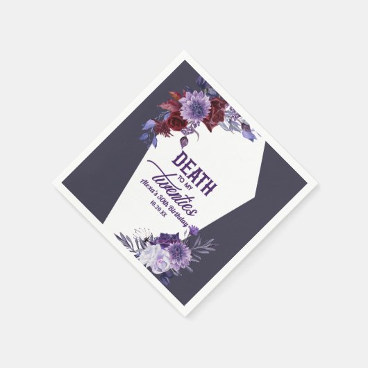 20代の死フローラ30歳の誕生日パーティー スタンダードカクテルナプキン (角)