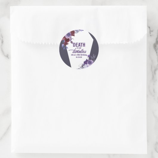 20代の死フローラ30歳の誕生日パーティー ラウンドシール (バッグ)