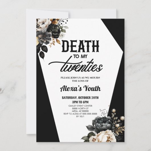 20代の死フローラ30歳の誕生日パーティー 招待状 (正面)