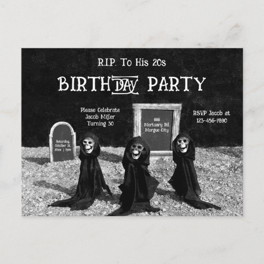 20代の誕生日 インビテーションポストカード (正面)