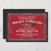 20代の20代の轟音が赤結婚の 招待状 (正面/裏面)