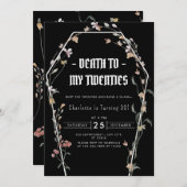 20代エレガント30歳の誕生日へのフローラ死 招待状 (正面/裏面)