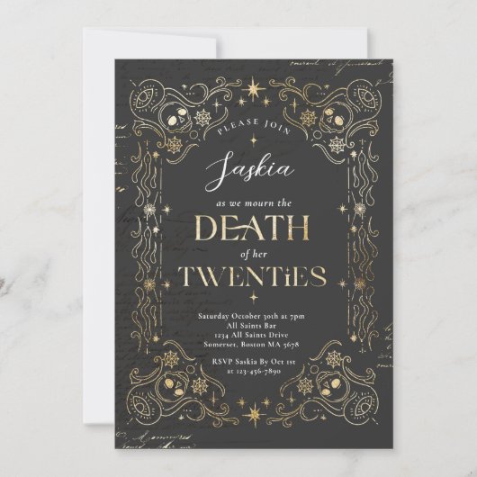 20代ハロウィーン30歳の誕生日パーティーに死ぬ 招待状 (正面)